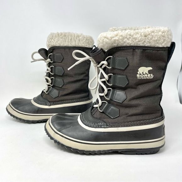SOREL Grey Caribou Snow Boots Size 7/38.5 - Picture 4 of 9